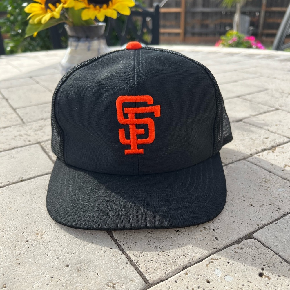 Vintage Black and Orange Mesh Cap